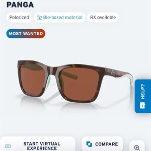 Costa panga sunglasses w case and cleaning cloth